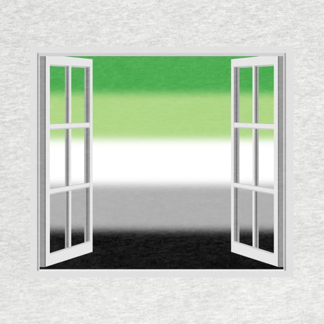 Window Opening to Aro Pride Flag by VernenInk